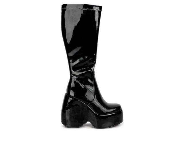 Women's London Rag Dan Knee High Platform Boots in Black color