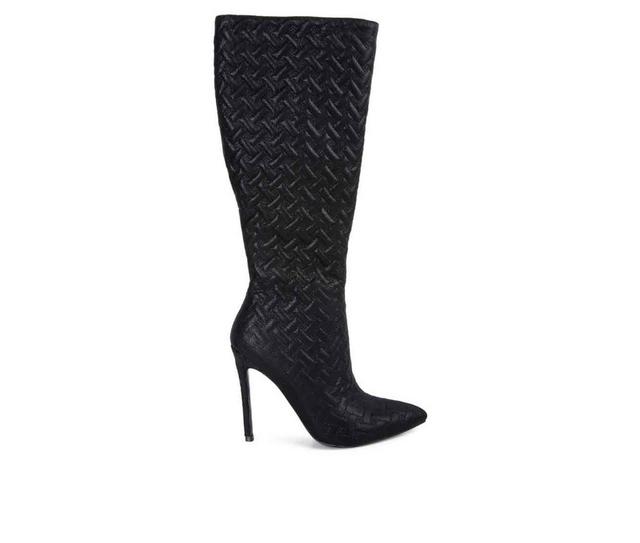 Women's London Rag Tinkles Knee High Stiletto Boots in Black color