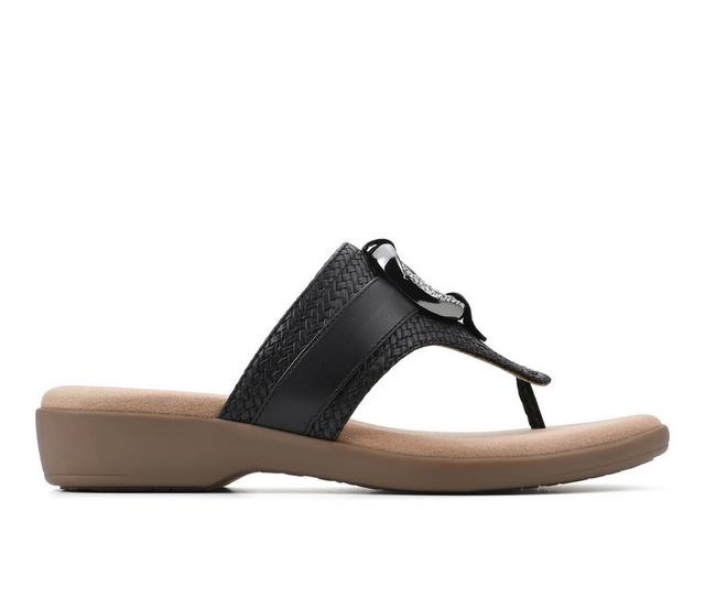 Women's Cliffs by White Mountain Benedict Flip-Flops in Black/Woven color