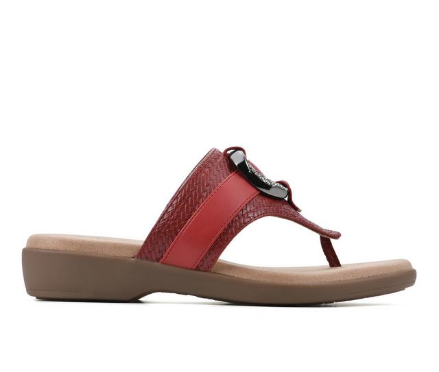 Women's Cliffs by White Mountain Benedict Flip-Flops in Red/Woven color