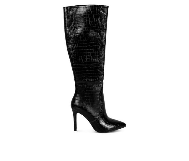 Women's London Rag Indulgent Knee High Stiletto Boots in Black color