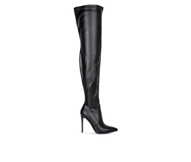 Women's London Rag Gush Over Over The Knee Stiletto Boots in Black color