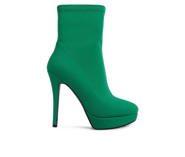Women's London Rag Patotie Stiletto Booties in Green color