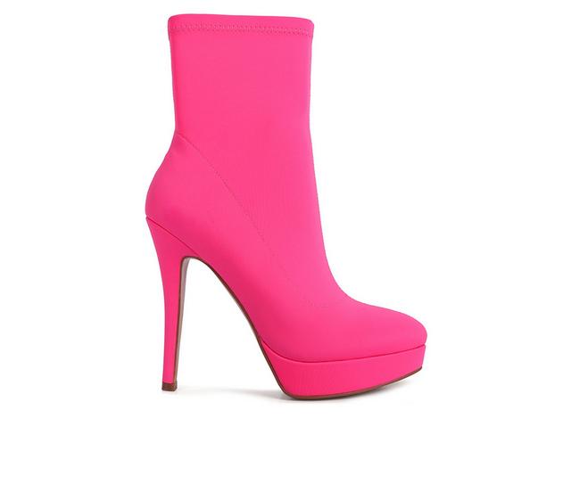 Women's London Rag Patotie Stiletto Booties in Fuchsia color