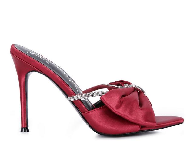 Women's London Rag High Tea Dress Sandals in Burgundy color