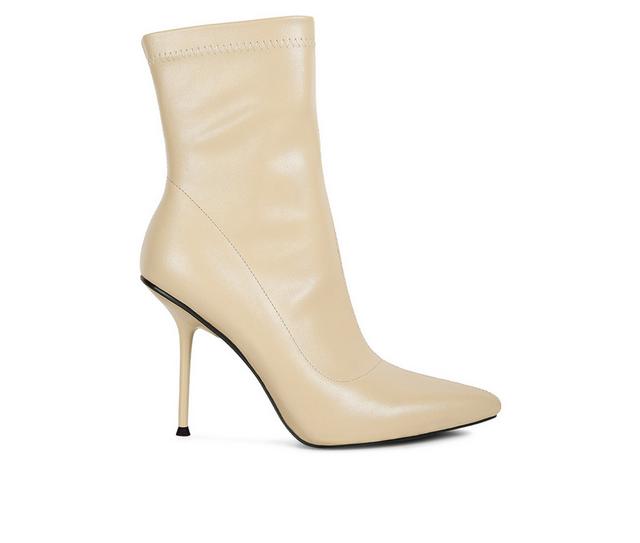 Women's London Rag Yolo Stiletto Booties in Beige color
