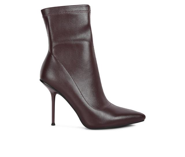 Women's London Rag Yolo Stiletto Booties in Burgundy color