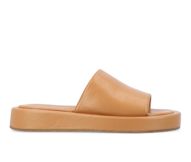Women's Journee Collection Denrie Flatform Sandals in Tan color