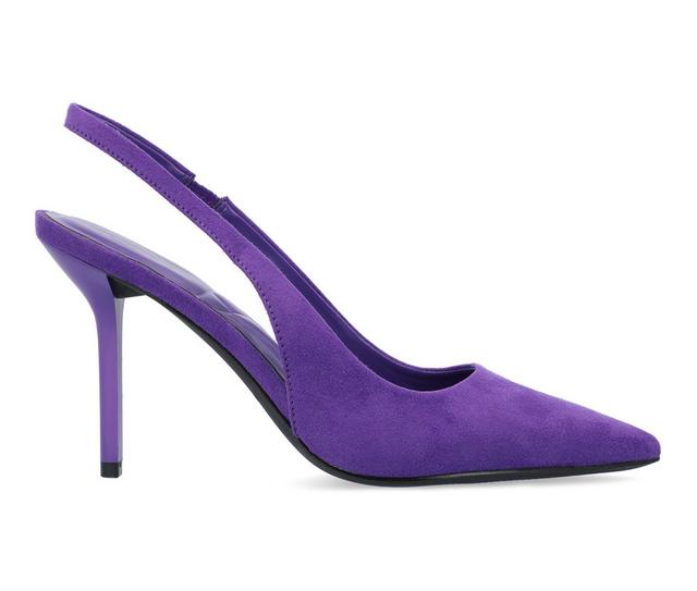 Women's Journee Collection Elenney Slingback Pumps in Purple color