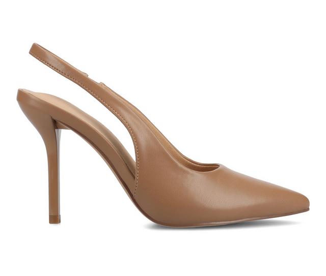 Women's Journee Collection Elenney Slingback Pumps in Tan PU color