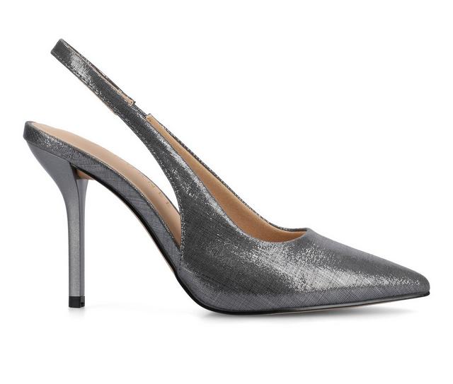 Women's Journee Collection Elenney Slingback Pumps in Pewter color