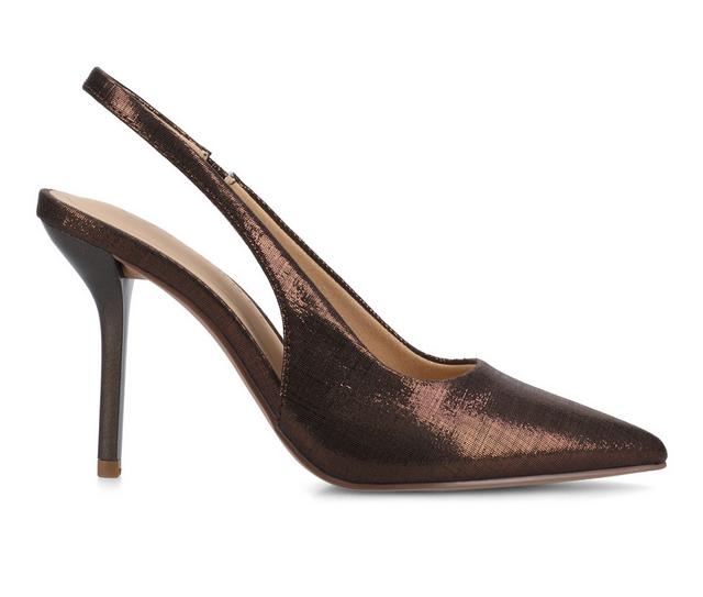 Women's Journee Collection Elenney Slingback Pumps in Chocolate color