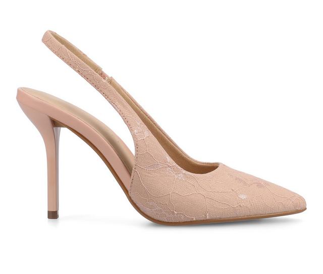 Women's Journee Collection Elenney Slingback Pumps in Blush Lace color