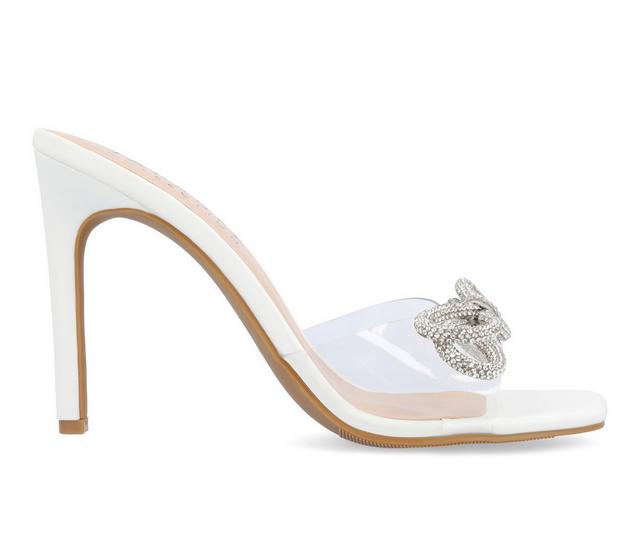 Women's Journee Collection Fenella Stiletto Dress Sandals in White color