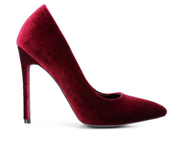 Women's London Rag Janessa Stiletto Pumps in Burgundy color