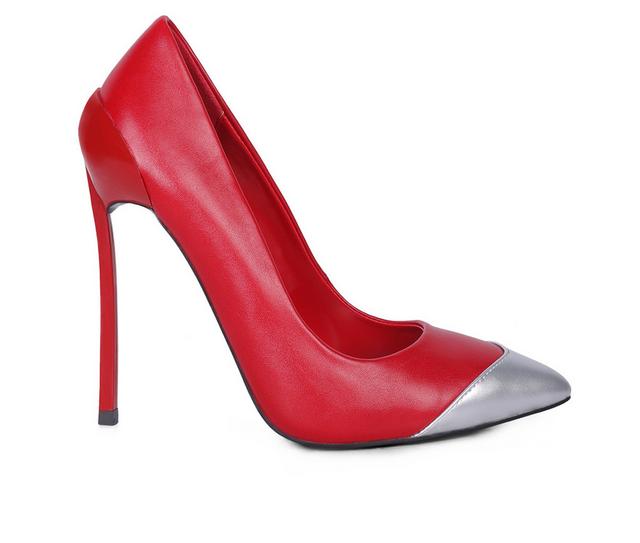 Women's London Rag Cidra Stiletto Pumps in Red color