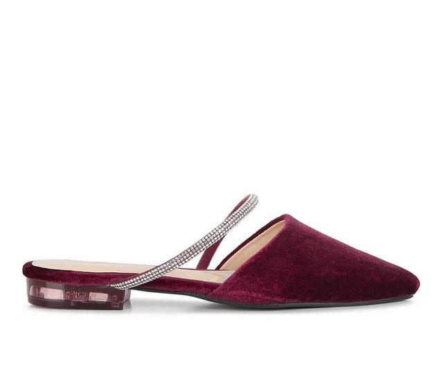 Women's London Rag Turn Mules in Burgundy color