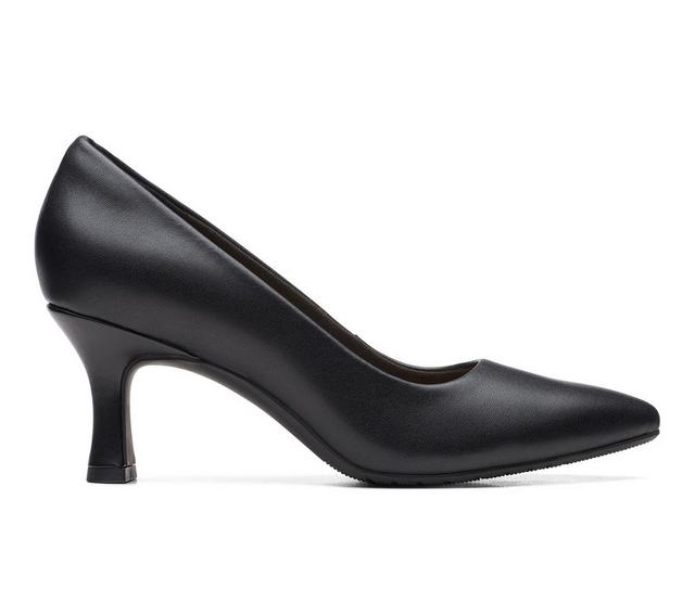 Women's Clarks Kataleyna Gem Pumps in Black Leather color