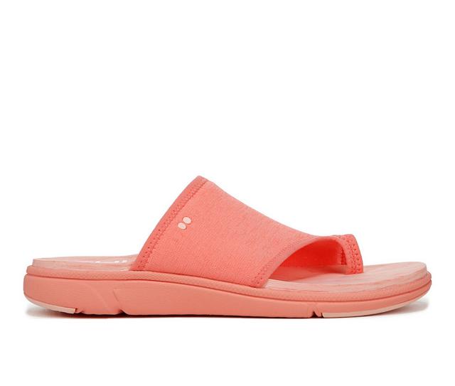 Women's Ryka Margo Slide Sandals in Bright Coral color