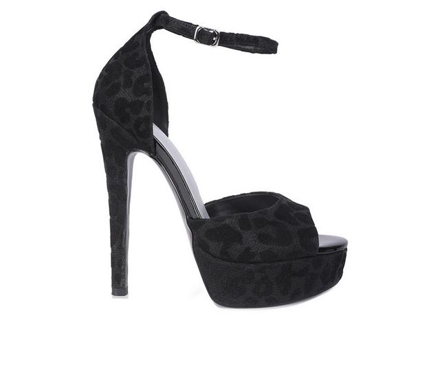 Women's Rag & Co Brigitte Platform Stiletto Dress Sandal in Black color