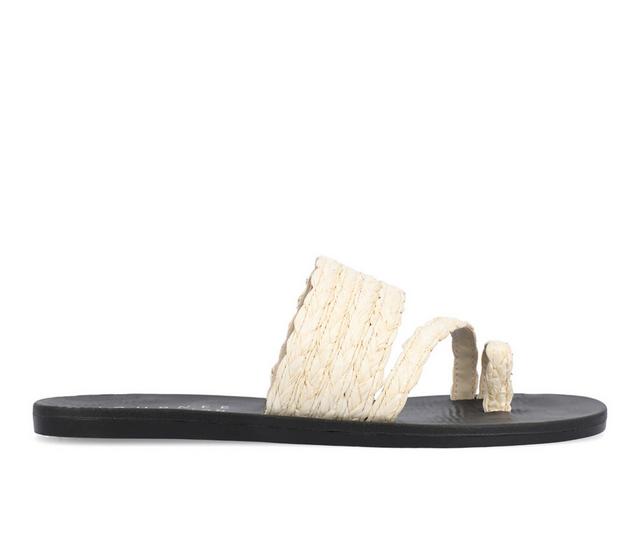 Women's Journee Collection Zindy Sandals in Off White color