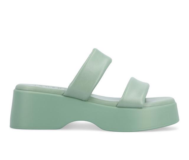 Women's Journee Collection Veradie Wedge Sandals in Sage color