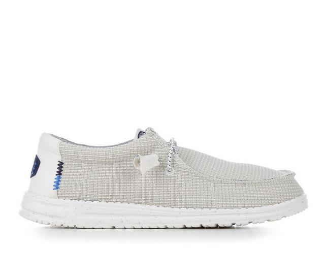 Men's HEYDUDE Wally Sport Mesh Slip-On Shoes in White color