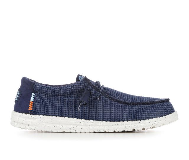Men's HEYDUDE Wally Sport Mesh Slip-On Shoes in Navy color