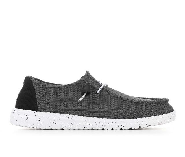 Women's HEYDUDE Wendy Sport Mesh Casual Shoes in Black color