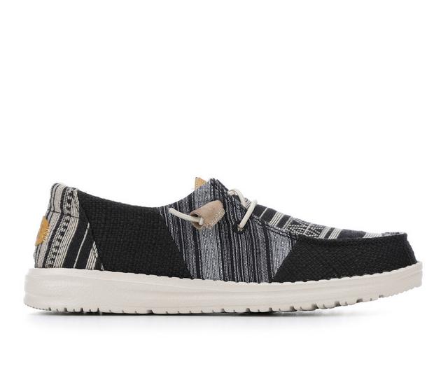 Women's HEYDUDE Wendy Patchwork Casual Shoes in Black Multi color