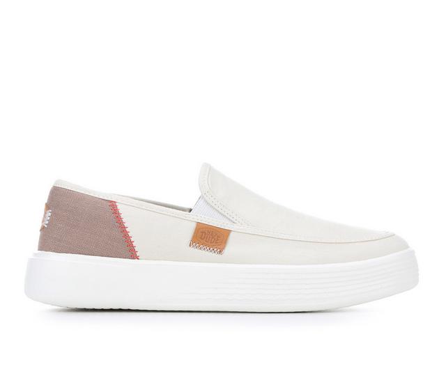 Women's HEYDUDE Sunapee W Craft Linen Slip-On Shoes in White color