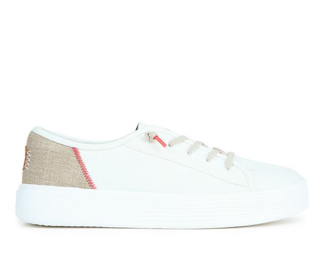 Women's HEYDUDE Cody W Craft Linen Casual Shoes in White color