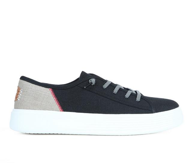 Women's HEYDUDE Cody W Craft Linen Casual Shoes in Black color