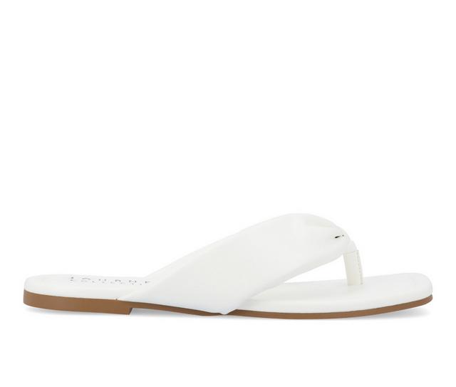 Women's Journee Collection Kyleen Flip-Flop Sandals in White color