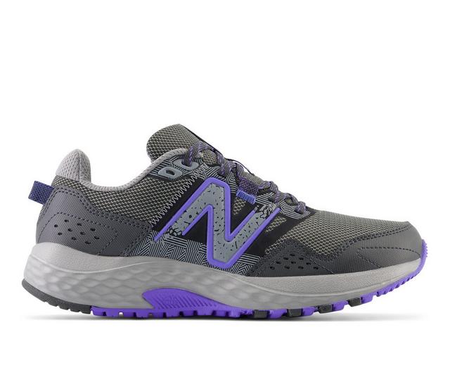 Women's New Balance WT410V8 Trail Running Shoes in GREY / INDIGO color