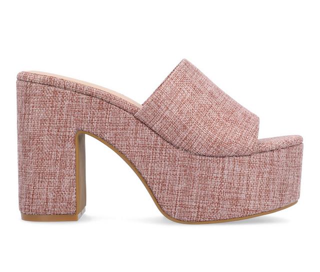 Women's Journee Collection Enyya Platform Heeled Sandals in Mauve color