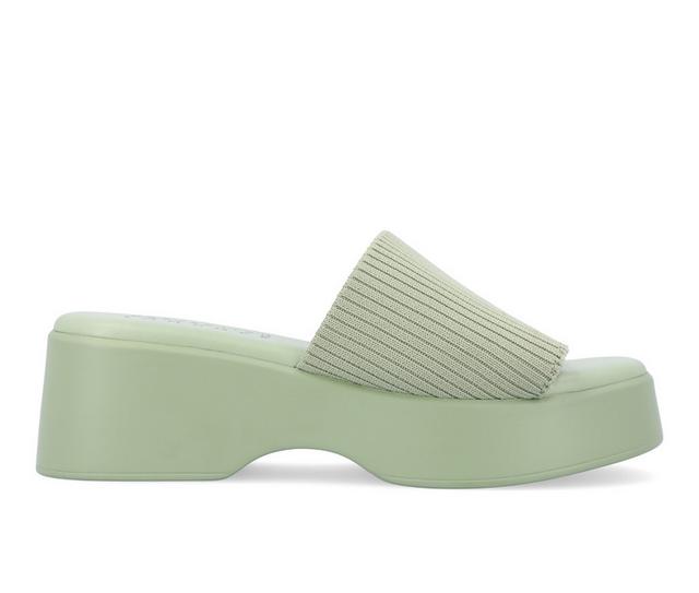 Women's Journee Collection Emani Platform Sandals in Sage color