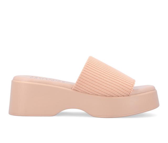 Women's Journee Collection Emani Platform Sandals in Blush color