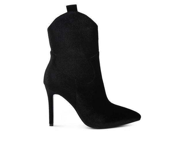 Women's Rag & Co Nat Love Stiletto Cow Girl Booties in Black color