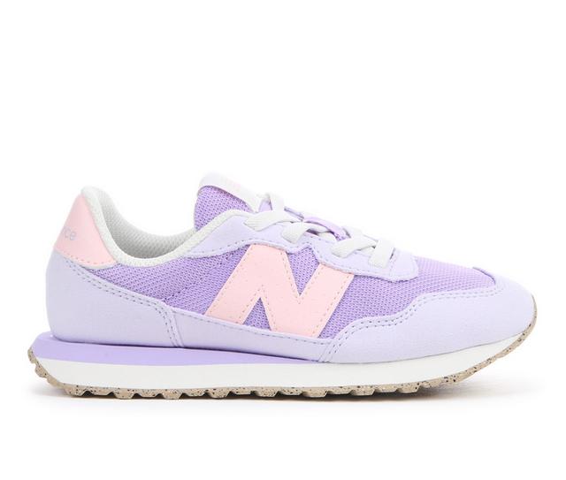 Girls' New Balance Little Kid 237 Running Shoes in Lilac/Pink color