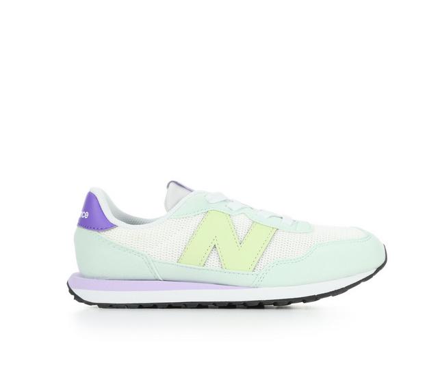Girls' New Balance Little Kid 237 Running Shoes in SeaSalt/Lime color