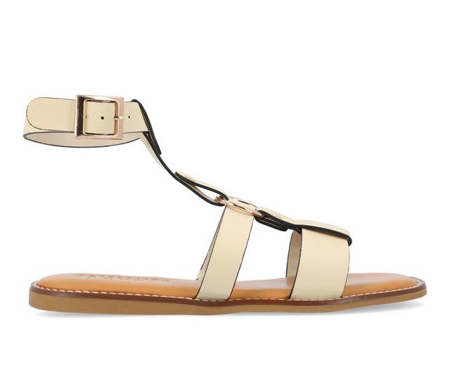 Women's Journee Collection Eleanora Sandals in Ivory color