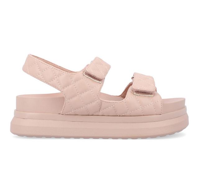 Women's Journee Collection Debby Platform Sandals in Blush color