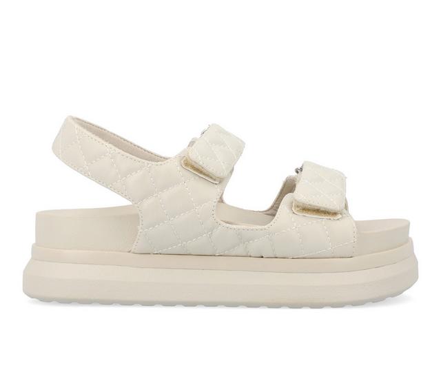 Women's Journee Collection Debby Platform Sandals in Beige color