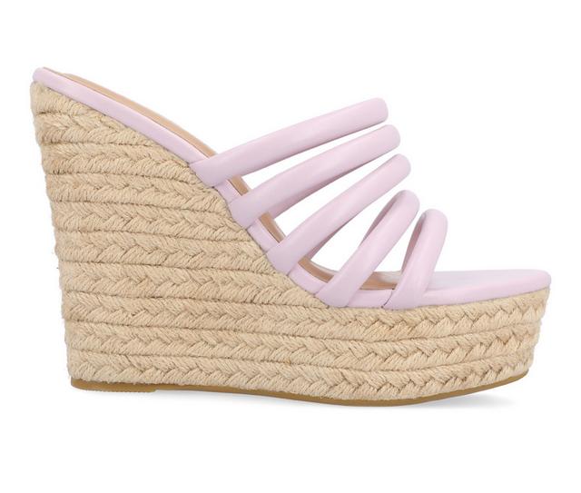 Women's Journee Collection Cynthie Espadrille Wedge Sandals in Lavender color