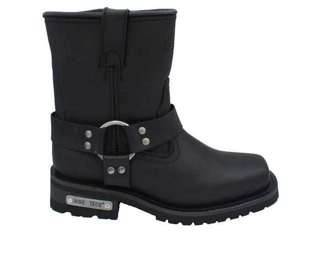 Women's RideTecs Women's 7" Side Zipper Harness Boot Booties in Black color