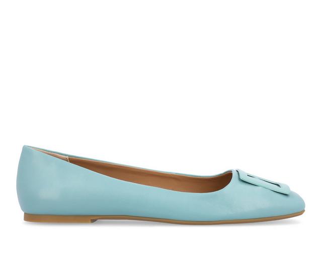 Women's Journee Collection Zimia Flats in Aqua color