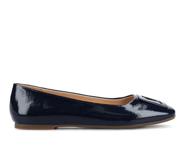 Women's Journee Collection Zimia Flats in Navy Patent color