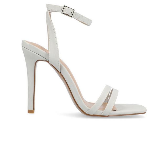 Women's Journee Collection Yevva Stiletto Dress Sandals in Grey color