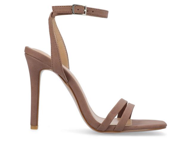 Women's Journee Collection Yevva Stiletto Dress Sandals in Taupe color